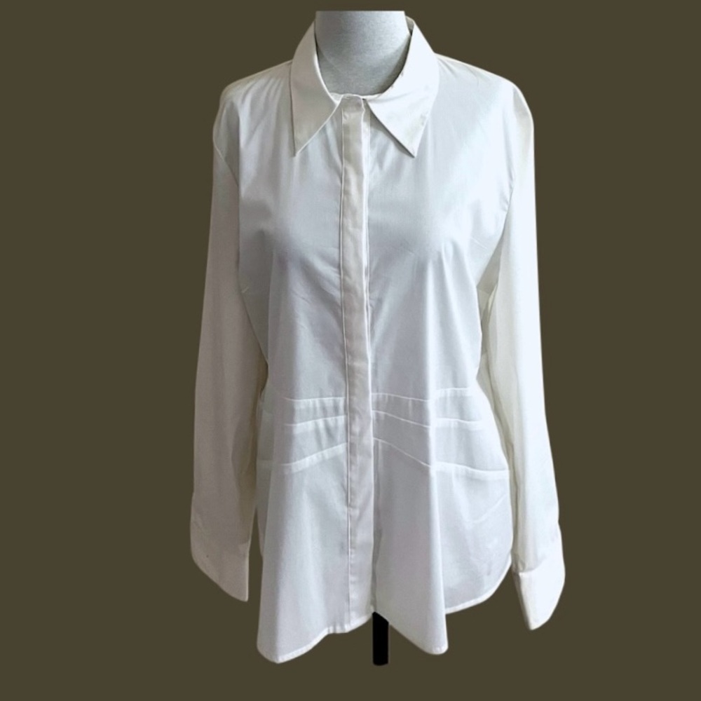 Mexx Women’s Blouse Size 44 (XL) White Button Down